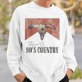 Vintage Western Bull Skull Raised On 90'S Country Music Sweatshirt Gifts for Him
