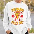 You Wanna Pizza Me 面白い ファイター ピザ愛好家 ファーストフード しゃれ 長袖tシャツ スウェットシャツ 彼への贈り物