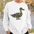 「鴨フラージュ」かも カモフラージュ 迷彩 ダジャレ 駄洒落 動物 鳥 カモ 鳧 カムフラージュ 兵士 軍隊 軍人 国防 スウェットシャツ 彼への贈り物