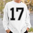 【バックプリント・背中側】17 数字 背番号 ユニフォーム ナンバー【ブラック／黒の文字】スポーツ 野球 サッカー 部活 スウェットシャツ 彼への贈り物