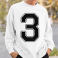 【バックプリント・背中側】3 数字 背番号 ユニフォーム ナンバー【ブラック／黒の文字】スポーツ 野球 サッカー 部活 スウェットシャツ 彼への贈り物