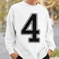 【バックプリント・背中側】4 数字 背番号 ユニフォーム ナンバー【ブラック／黒の文字】スポーツ 野球 サッカー 部活 スウェットシャツ 彼への贈り物