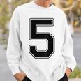 【バックプリント・背中側】5 数字 背番号 ユニフォーム ナンバー【ブラック／黒の文字】スポーツ 野球 サッカー 部活 スウェットシャツ 彼への贈り物
