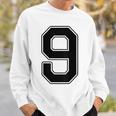 【バックプリント・背中側】9 数字 背番号 ユニフォーム ナンバー【ブラック／黒 の文字】スポーツ 練習着 部活 スウェットシャツ 彼への贈り物