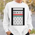 【バックプリント・背中側】Bocci ぼっち ロゴ 総柄 イタリア国旗風【変なtシャツ】陰キャ ブランド パロディ 面白 スウェットシャツ 彼への贈り物