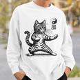 かわいい猫 太極拳 武道 陰陽 スウェットシャツ 彼への贈り物