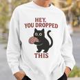 この脳みそのかわいい黒猫のミームを落とした 長袖tシャツ スウェットシャツ 彼への贈り物