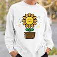ひまわり 花 ポット シンプル クリップアート スウェットシャツ 彼への贈り物