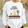 より多くのスパゲッティ、より少ないアップセッティ、イタリア料理 猫愛好家 スウェットシャツ 彼への贈り物