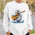 アコースティックギターを弾くクマ、ベアギタリスト 長袖tシャツ スウェットシャツ 彼への贈り物