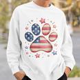 アメリカ国旗 愛国的な犬と猫の足跡プリント 7月4日 犬 スウェットシャツ 彼への贈り物