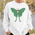 オオミズアオ ルナモス 薄い 緑色 黄緑色 蛾 Luna Moth レトロ 虫 昆虫 イラスト かっこいい おしゃれ スウェットシャツ 彼への贈り物