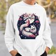 キツネ キツネ 桜 花 日本 九尾狐 長袖tシャツ スウェットシャツ 彼への贈り物