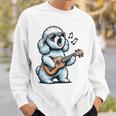 ギターを弾く犬 マルチーズプードル 面白い落書き スウェットシャツ 彼への贈り物