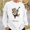 ギターを弾く面白い猫 面白いギター猫 スウェットシャツ 彼への贈り物