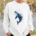 クジラ 水彩 海洋 動物 海の生物 青くじら デザイン スウェットシャツ 彼への贈り物