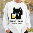 クマ ビール ドット絵 かわいい レトロ スウェットシャツ 彼への贈り物
