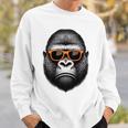 サングラスをかけたクールなゴリラグラフィックアート 長袖tシャツ スウェットシャツ 彼への贈り物
