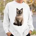 シャム猫 美人 雄大なシャム猫 ラブリーシャム猫 スウェットシャツ 彼への贈り物