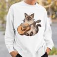 シャム猫ギタリスト ミーザー ギター奏者 スウェットシャツ 彼への贈り物