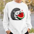 スイカの誕生日を食べるキュートで愛らしいハリネズミ スウェットシャツ 彼への贈り物