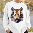 タイガー アニマル プリント グラフィック デッサン アートワーク フェイス トラ スウェットシャツ 彼への贈り物