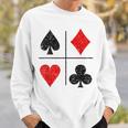 ダイヤモンド スペード ハーツ クラブ トランプスーツ ポーカー スウェットシャツ 彼への贈り物