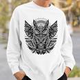 トライバル グレートフクロウ トーテム タトゥー 幾何学模様 スウェットシャツ 彼への贈り物