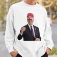 トランプの帽子をかぶったバイデンの陽気なグラフィック 長袖tシャツ スウェットシャツ 彼への贈り物