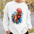 ニワトリ 動物 絵画 グラフィック 抽象 カラフル チキン スウェットシャツ 彼への贈り物