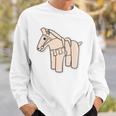 ハニワの馬 埴輪【ゆるフレンズ】歴史土器 シンプル かわいい イラスト 長袖tシャツ スウェットシャツ 彼への贈り物