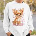 ハートに囲まれた愛らしいチワワ スウェットシャツ 彼への贈り物