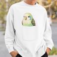 バッグの中のかわいいセキセイインコ、面白いセキセイインコ 長袖tシャツ スウェットシャツ 彼への贈り物