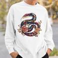パイソン 蛇 フローラルボール パイソン タトゥーフラワー 蛇好き スウェットシャツ 彼への贈り物