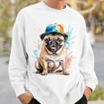 パグ、スナップバック キャップ、犬、カラフル、面白い、動物プリント スウェットシャツ 彼への贈り物