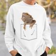 ヒゲのあるドラゴンリザード 爬虫類フェイクポケット スウェットシャツ 彼への贈り物