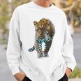ヒョウ アニマルプリント モチーフ 描画 ポートレート ヒョウ スウェットシャツ 彼への贈り物