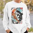 ビンテージ グラフィティ 錦鯉 魚 鯉 長袖tシャツ スウェットシャツ 彼への贈り物