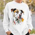 ピットブル 抽象 ペット お絵かき イラスト 動物 ピットブル スウェットシャツ 彼への贈り物