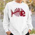 ピラニアスケルトン。魚の頭蓋骨と骨の様式化されたデザイン。 スウェットシャツ 彼への贈り物
