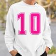 ピンク色背番号 10 チーム短大スポーツピンク色背番号付きユニフォーム スウェットシャツ 彼への贈り物