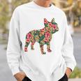 フレンチ ブルドッグ フラワー フローラル フレンチ ドッグ シルエット 犬 ペット スウェットシャツ 彼への贈り物