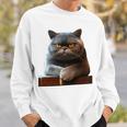 ブリティッシュショートヘア猫猫ママ猫ママかわいい猫 長袖tシャツ スウェットシャツ 彼への贈り物