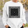 ホワイトブラックバンダナプリントtシャツ ペイズリー柄 スウェットシャツ 彼への贈り物