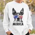 ボストン・テリア 7月4日 メリカ メンズ レディース アメリカ国旗 スウェットシャツ 彼への贈り物
