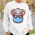 ポケットに入ったかわいい象 スウェットシャツ 彼への贈り物