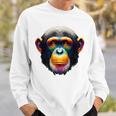 マルチカラー アート カラフル チンパンジー スウェットシャツ 彼への贈り物