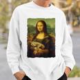 モナ・リザとオレンジ色の猫 面白いアートの絵 スウェットシャツ 彼への贈り物
