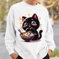 ラーメン猫かわいいアニメ猫ラーメン愛好家甘い スウェットシャツ 彼への贈り物