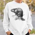 リアルなビーバースケッチ スウェットシャツ 彼への贈り物